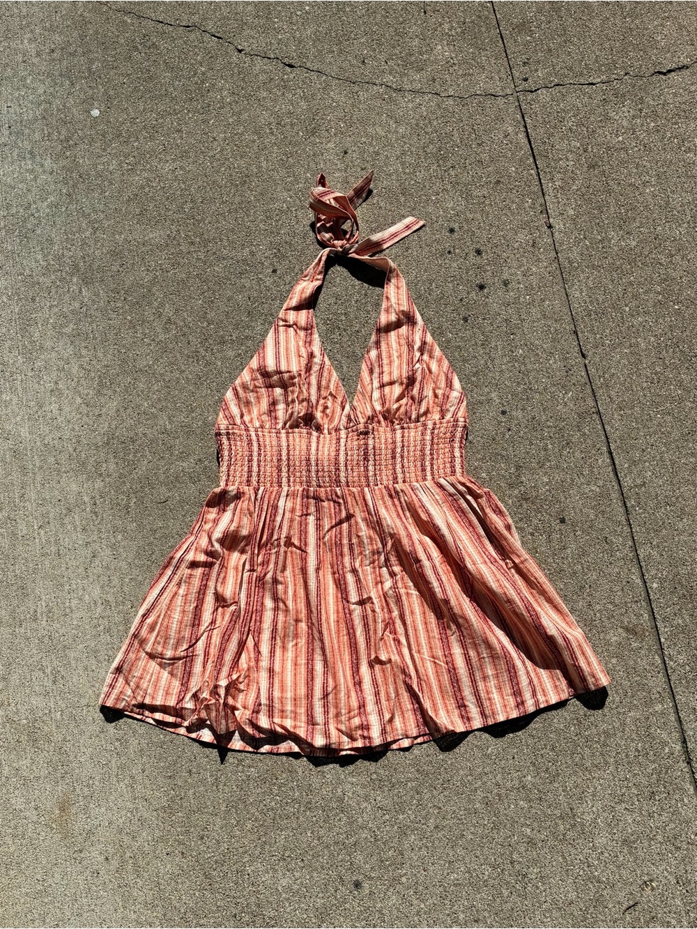 No Boundaries Orange and brown halter top dress